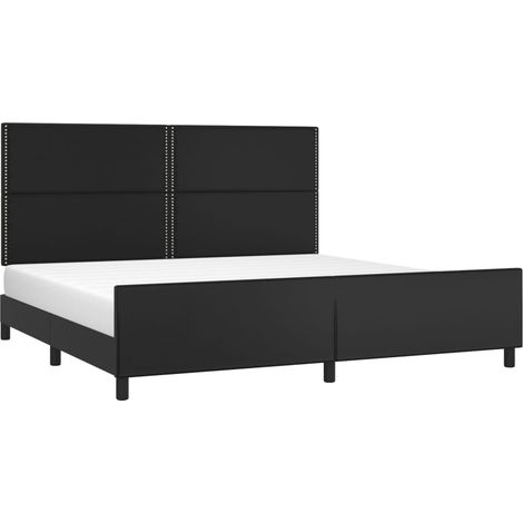 Giroletto con Testiera Nero 200x200 cm in Similpelle vidaXL (1/5)
