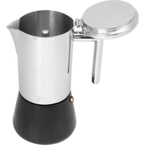 Cafetière italienne à induction de type Moka, en acier inoxydable, pour la maison, 200 ml (4 tasses). (1/5)