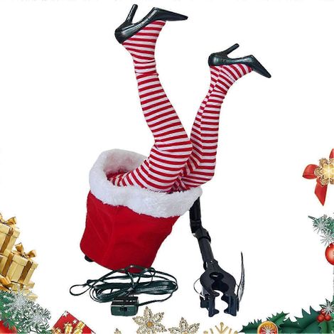 Jambes de Noël, Jambes en peluche de Noël, Décorations de Noël Talons de déesse Ornements 2025 (1/5)