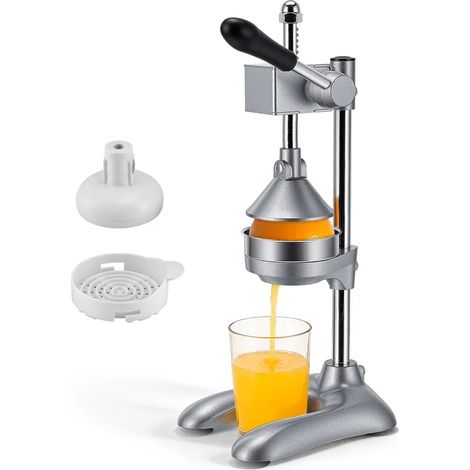 Presse‑agrumes manuelle en aluminium avec plateau de pression plat pour orange citron pamplemousse grenade pastèque base antidérapante démontable facile à nettoyer (1/5)