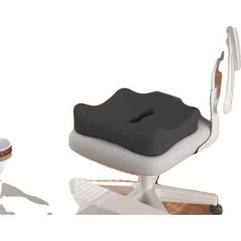 Cojín de asiento, diseño ergonómico, superficie antideslizante, negro A (1/2)