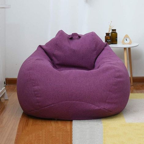 GENERIC-Pouf Canapés Chaises Housse, Grande Chaise Longue Siège Pouf Canapé Housse, Tatami Chaises Housses Cas, Sans Remplissage, Violet, 100x120cm (1/5)