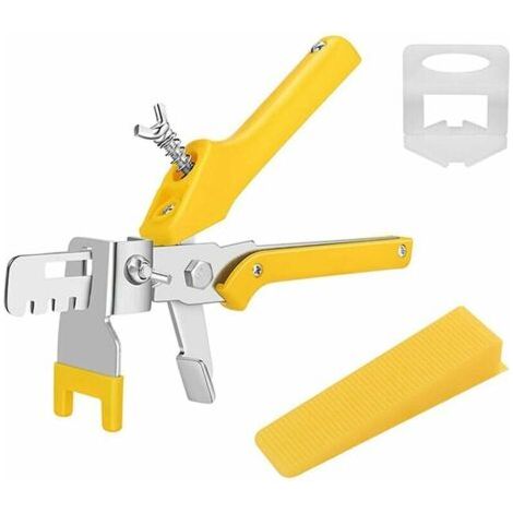 Le kit de système de nivellement de carrelage 1/8" comprend 400 clips d'espacement pour carrelage, 200 cales réutilisables et 1 carrelage.