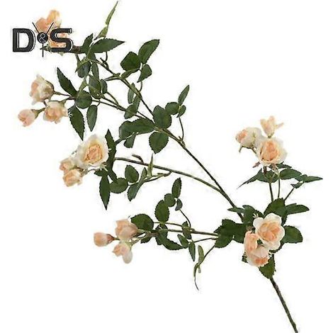 Rose artificielle à longue branche, couleurs vives et réalistes, ne se décolore pas, en soie synthétique, idéale pour la décoration intérieure.Champagne (1/5)