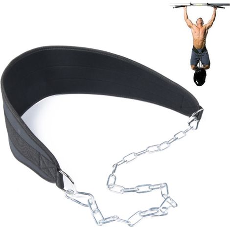 Ceinture de musculation premium avec chaîne en acier lesté pour exercices de musculation et de fitness.
