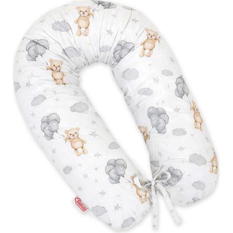 Funda de almohada de algodón para la almohada de embarazo larga - Osito de peluche con globos (1/4)