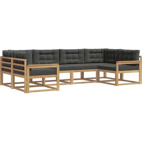 Outdoor Sofa Set 6 pcs White and Anthracite vidaXL