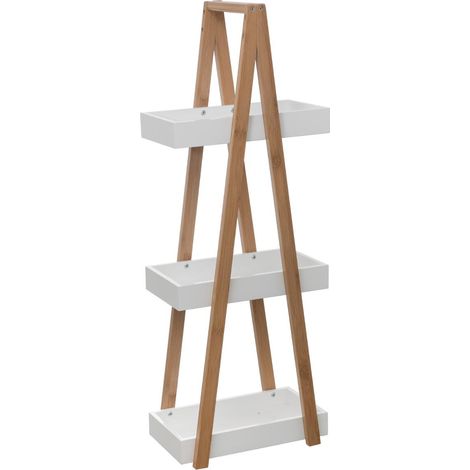 5Five Simply Smart – Desserte de cuisine 3 niveaux en bambou et MDF – Dimensions L. 30 cm x P. 18 cm x H. 82 cm – Rangement élégant pour salle de bain et salon (1/7)