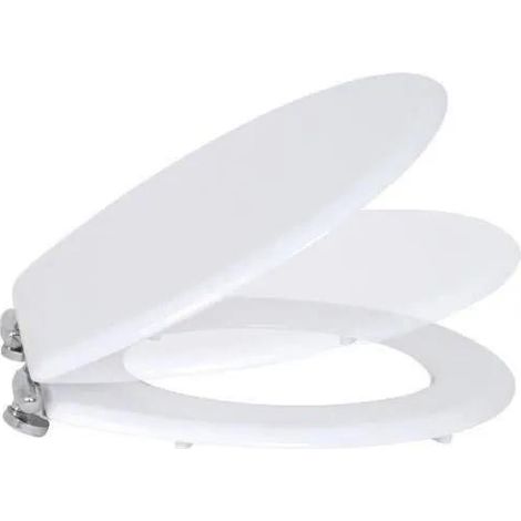 MSV Sedile WC MDF bianco con chiusura lenta 42,5x36,5 cm