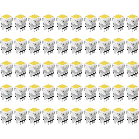 50 interrupteurs à bouton-poussoir autobloquants à 6 broches - Bouton jaune 12 V stable et de précision (1/5)