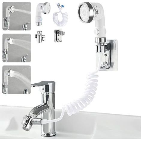 Brausekopf für Wasserhähne, Einfaches Haarewaschen und Geschirrspülen, Brausekopf für Waschbecken, Brausekopf für Friseursalons, Brausekopf für Wasserhähne, Brausekopf für Waschbecken, Verlängerung fü (1/5)