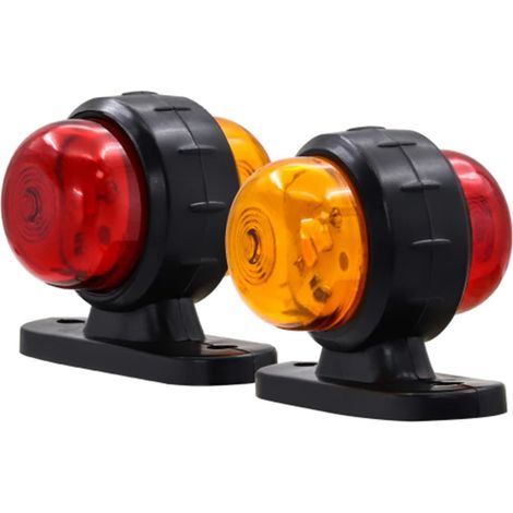 2LED Side Marker Lights, 2PCS Waterproof White Amber Trailer Side Lights 12V 24V Truck Van Marker Light LED Side Marker Lamp (1/5)