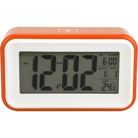 Réveil électronique numérique multifonctionnel exquis avec affichage de la température (Orange)