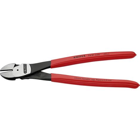 KNIPEX 74 01 250 Tronchese laterale per meccanica tipo "forte" rivestiti in resina sintetica atramentata nera 250 mm (1/5)