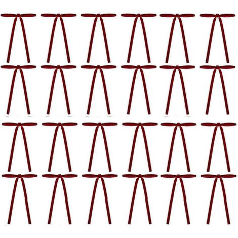 24 Stück Weihnachtsschleifen-Ornamente, 5 x 7 Zoll große Samtschleifen-Anhänger für Weihnachten