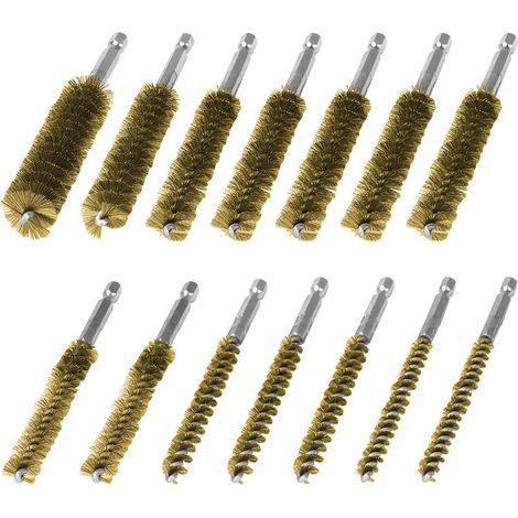 14 Pièces Brosse Metallique Laiton Brosse à Trous Brosses Nettoyage (1/5)