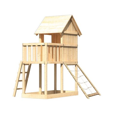 Akubi Stelzenhaus Frieda natur mit Netzrampe
