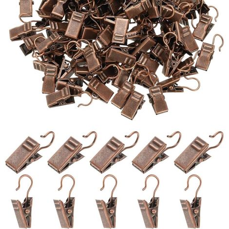 Gardinenhaken, Lichterkettenclips, dekorative Haken, ideal für Camping, handgefertigt, 100 Stück, Rotbronze (1/5)