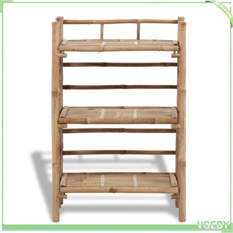 Étagère à plantes - FAFEICY - 3 niveaux - Bambou - 56 x 30 x 85 cm - Design élégant (1/4)
