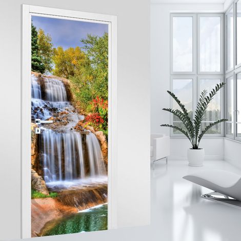 Stickers pour porte - Cascade - 73 x 205 cm - Adhésif MAT (1/2)