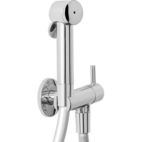 Idroscopino cromato in abs completo di supporto a muro con rubinetto (1/5)