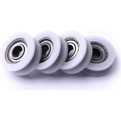 4pcs Round Groove Nylon Poulie Roues Rouleau pour Slide Gate/Angle Bar/Tiroirs, 8x30x10mm (1/5)