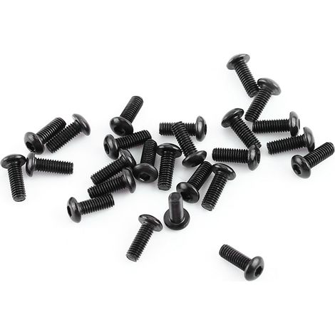250 Stück M3 Schwarze Sechskantschrauben aus legiertem Stahl mit Sechskantmuttern, Sortiment (Knopfkopf) (1/5)