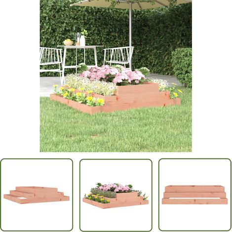 The Living Store Jardinière 110x110x27 cm Bois de douglas massif - Jardinier - Pots De Fleurs - Jardinière Bois - Bac À Fleurs - Terrasse (1/5)