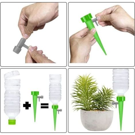 Lot de 12 arrosages automatiques, réglables et faciles à arroser, arrosage pour plantes en pot, plantes, fleurs, jardin, plante (1/4)