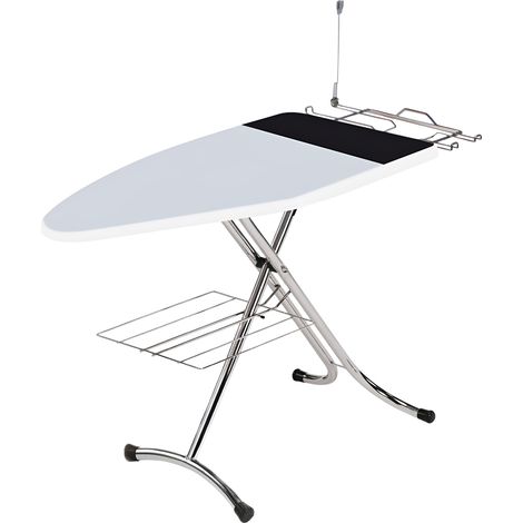 Asse da Stiro con Poggiaferro e Portabiancheria 125x48 cm Luxor Plus Grigio (1/4)