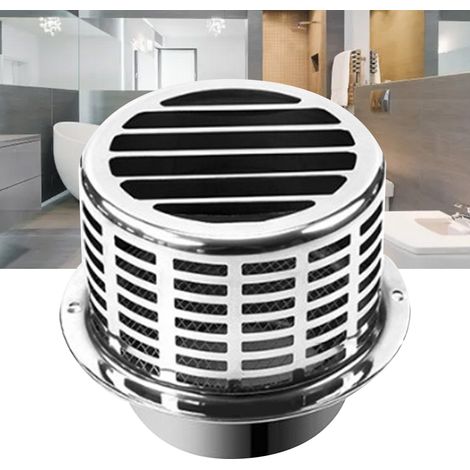 Hotte aspirante en acier inoxydable 304, résistante aux intempéries, grille de ventilation ronde, cache-conduit d'évacuation, colonne de 100 mm. (1/5)
