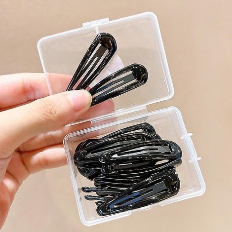 Set mit 20 schwarzen Metallhaarspangen für Mädchen und Kinder – 3 cm lange Haarspangen, Haarnadeln für Damen, Haarclips mit Schnappverschluss – Haaraccessoires (1/5)