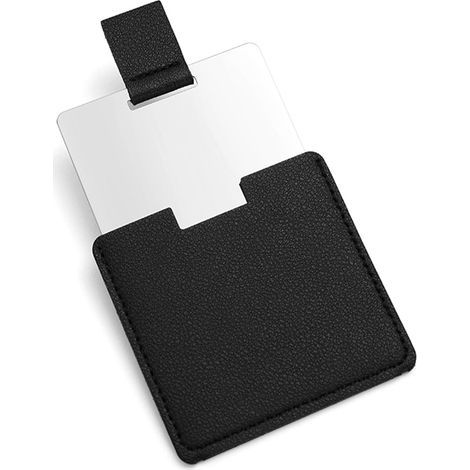 Taschenspiegel, Mini-Reisespiegel, großer tragbarer Kosmetikspiegel, für den täglichen Gebrauch, mit Etui aus PU-Leder, leicht zu transportieren, schwarz (1/5)