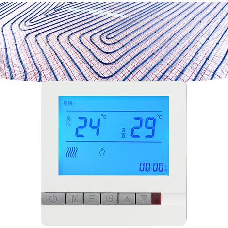 Elektrischer Thermostat mit großem Display, 25 A, für elektrische Fußbodenheizung, 220 V LCD-Thermostat für elektrische Fußbodenheizung (1/5)