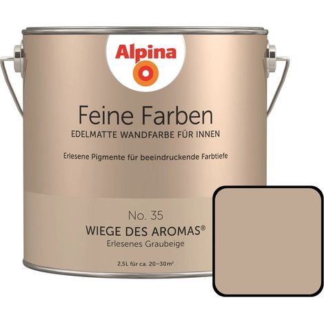 Alpina Feine Farben No. 35 Wiege des Aromas 2,5 L erlesenes graubeige edelmatt Wandfarbe