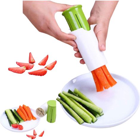 Cucumber Strawberry Grape Slicer Carrot Potato Cutter Creative Kitchen Tools Multi-Function Fruit and Vegetable Slicer Salad Making Pizza Fruit Dispenser (1/5)