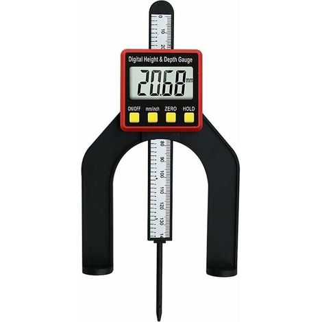 Digital Depth Gauge, Height Measuring Gauge for Woodworking, 2-in-1 Height Measuring Tool for Setting, Grooves, and Discounts - LIAIKI