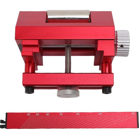 Gabarit d'affûtage à angle fixe pour ciseaux à bois, rabots et outils de coupe de cuisine (rouge) (1/5)