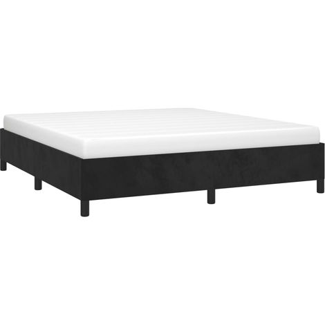 Cadre de lit sans matelas noir 160x200 cm velours vidaXL (1/5)