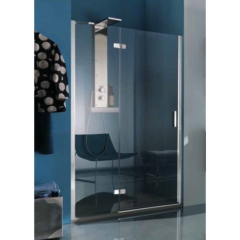 Samo - Paroi de douche panneau pivotant 104-107,5cm Profilés chromé brillant verre transparent Gauche - GRAND POLARIS