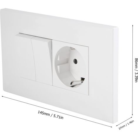Einzelwandadapter mit Doppelschalter und UK-Stecker – ABS-Gehäuse, 250 V, 16 A, einfache Installation (1/5)