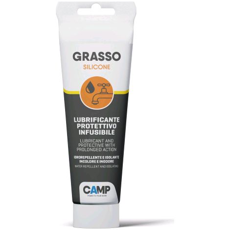 Camp GRASSO SILICONE, Grasso lubrificante di silicone, Infusibile, Protettivo, Trasparente, Inerte, Inodore e Idrorepellente, 150 ml