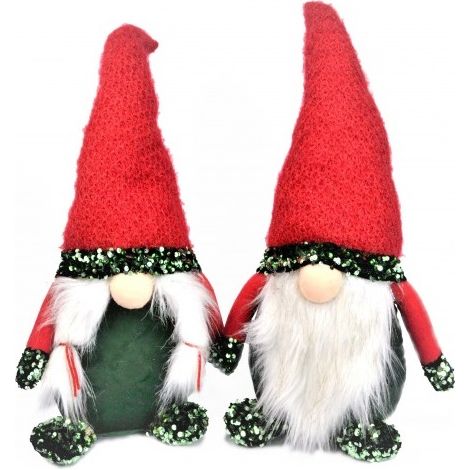 Gnomo Decorazione Natalizia Natale in Stoffa piccolo 32 cm 2 Modelli (1/2)