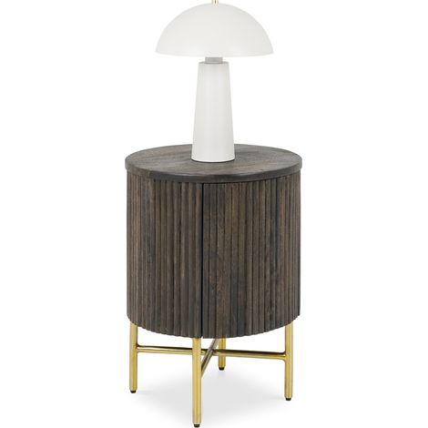 Table de chevet FLUTED Brun (1/5)
