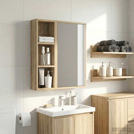 Armario de pared para baño Roble  20 x 10 x 60,5 cm