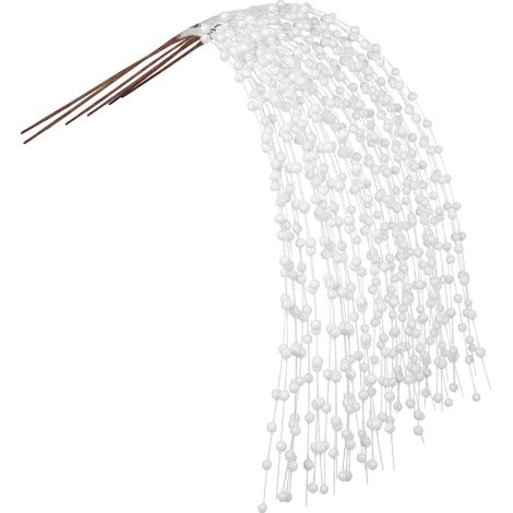 Glitzernder Beerenzweig, künstliche Beerendekoration für Zuhause, Wohnzimmer, Hochzeit, Feiertag, Party, Weiß (1/2)