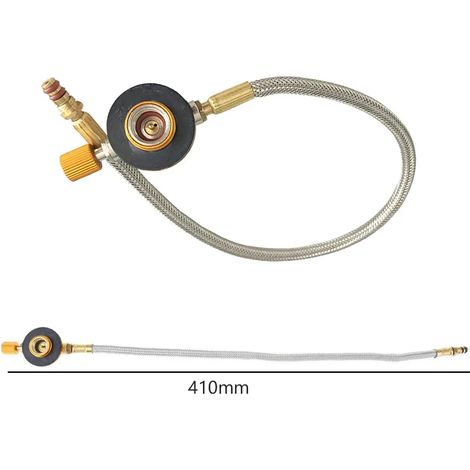 Adaptateur pour réchaud de camping à gaz, adaptateur pour bouteille de propane, valve de gonflage, brûleur à gaz double tête, kit de conversion pour réchauds de camping portables (1/2)