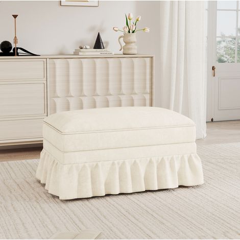 Canape d'angle chenille blanc 2 designs OKMYHOME (1/5)