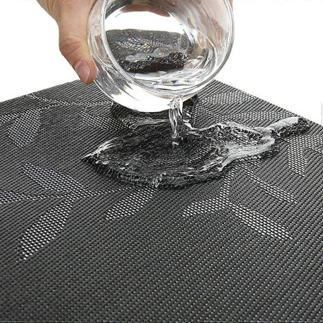 Sets de table Feuille Noire, lot de 6 - Lavables, isolants thermiques et antidérapants (1/4)