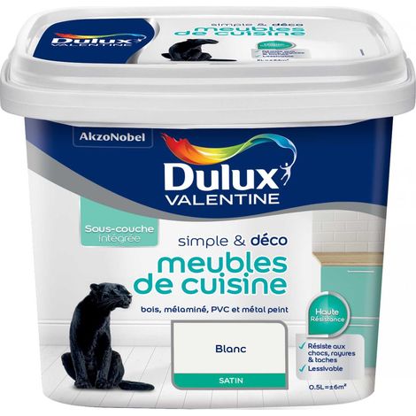 Peinture De Rénovation Simple & Deco Meubles De Cuisine Satin Blanc 0,5 L - Dulux Valentine